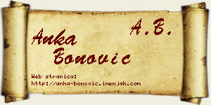Anka Bonović vizit kartica
